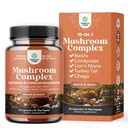 Προηγμένη Mushroom Complex κάψουλες - 10X Lions Mane Συμπληρώματα κάψουλες με Reishi, Chaga, Maitake & Shiitake για την υποστήριξη και εστίαση μνήμης εγκεφαλικής υγείας - Nootropic for Mental Clarity - 30 Caps