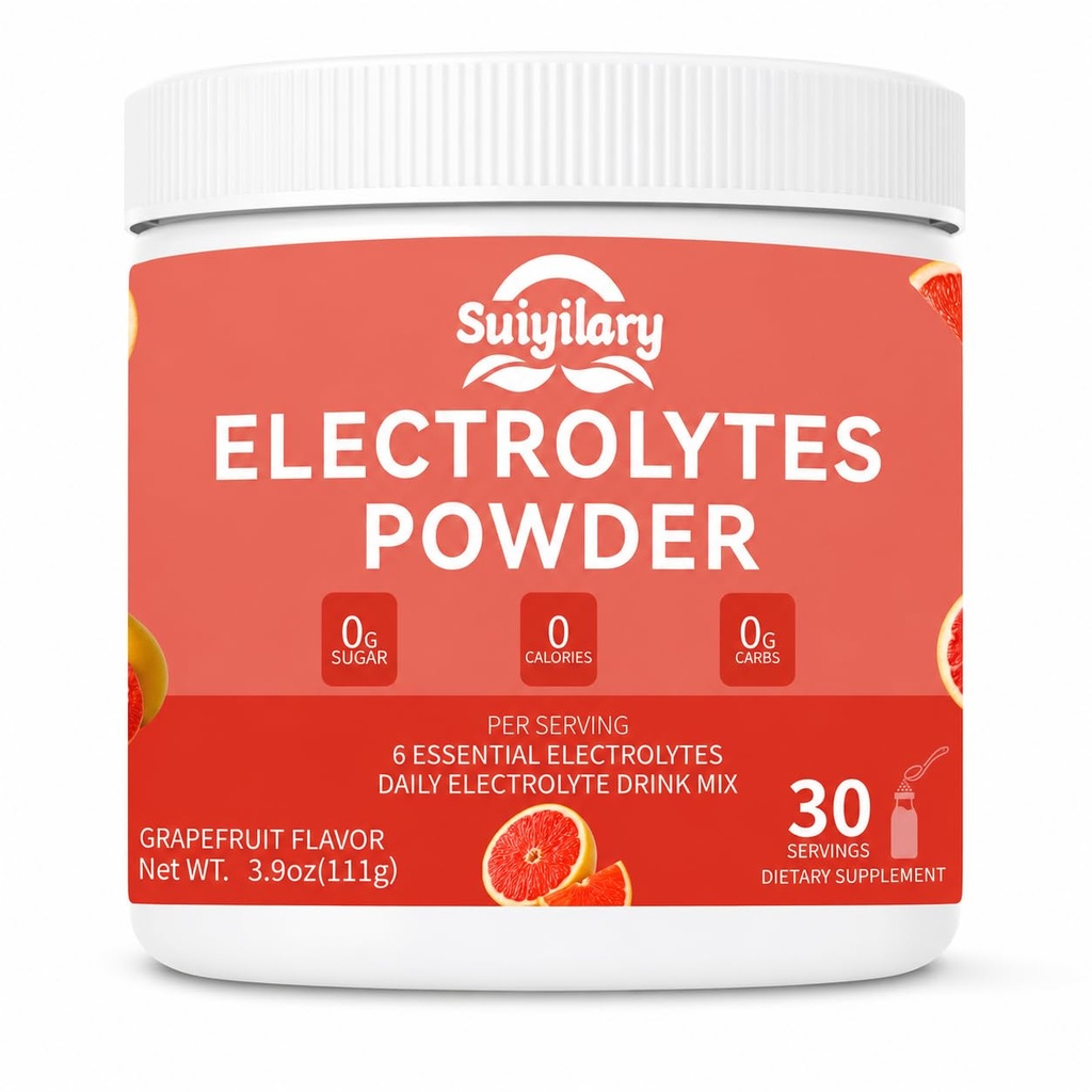 Sugar-Free Electrolyte Powder Drink Mix, Daily Hydration Powder with 6 Key Electrolytes, Trace Minerals, Keto Friendly, Vegan, Non-GMO, 30 Servings