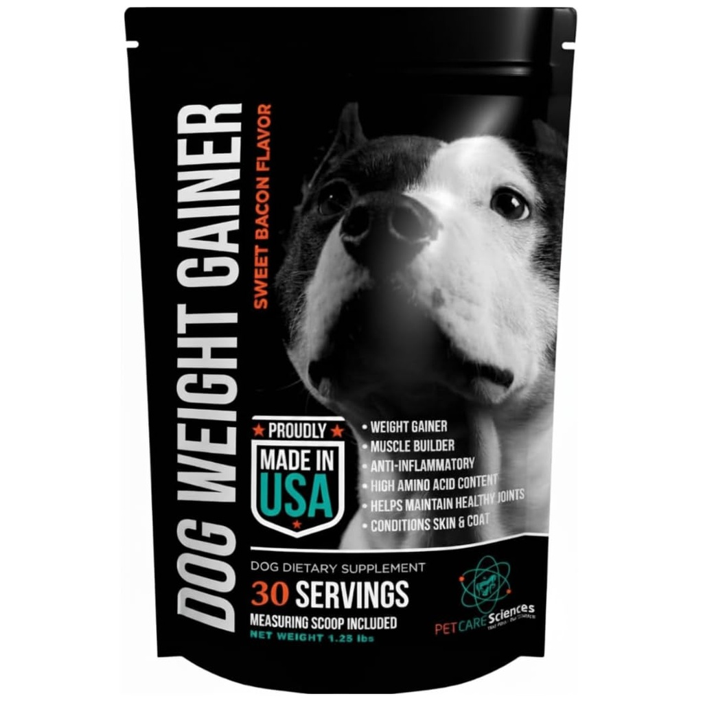 Dog Weight Gainer 30 Servings- Weight Gain Supplements for Dogs - Canine and Dog Muscle Builder - Made in The USA
