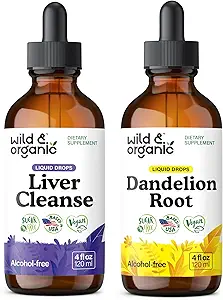 Άγρια & οργανικά Liver Cleanse Βάμμα 4 fl oz & Dandelion Root Βάμμα 4 fl oz