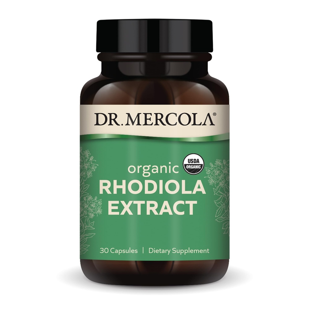 Dr. Mercola Rhodiola Extract, 30 σερβιέτες (30 κάψουλες), συμπλήρωμα διατροφής, υποστήριξη Mood και διαχείριση στρες, μη ΓΤΟ, πιστοποιημένο USDA Organic