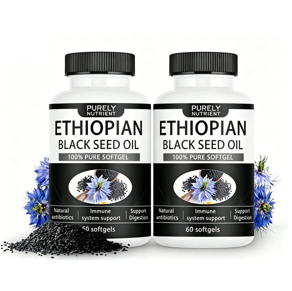 Purely Nutrient Ethiopian Black Seed Oil,Non-GMO, Gluten-Free,60 Count