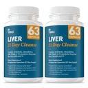Dr. Tobias 21 Day Cleanse, Herbal Liver Detox Solarplast, Artichoke Extract, Milk Thistle, Dandelion Extract & Digestive Enzymes, 63 Sebze Capsules, 3 Daily, 2 Paket