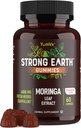Güçlü Dünya - Moringa Gummies 400 mg - Super Food Greens Supplement for Energy Boost - Natural Multi Vitamin Moringa Oleifera Leaf Extract Gummy, 60 Ct - Tastier Pil Thanls veya Capsules