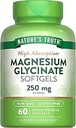 Nature's Truth Magnesium Glycinate 250mg | 60 Softgels | High Absorption | Non-GMO & Gluten Free Mineral Supplement
