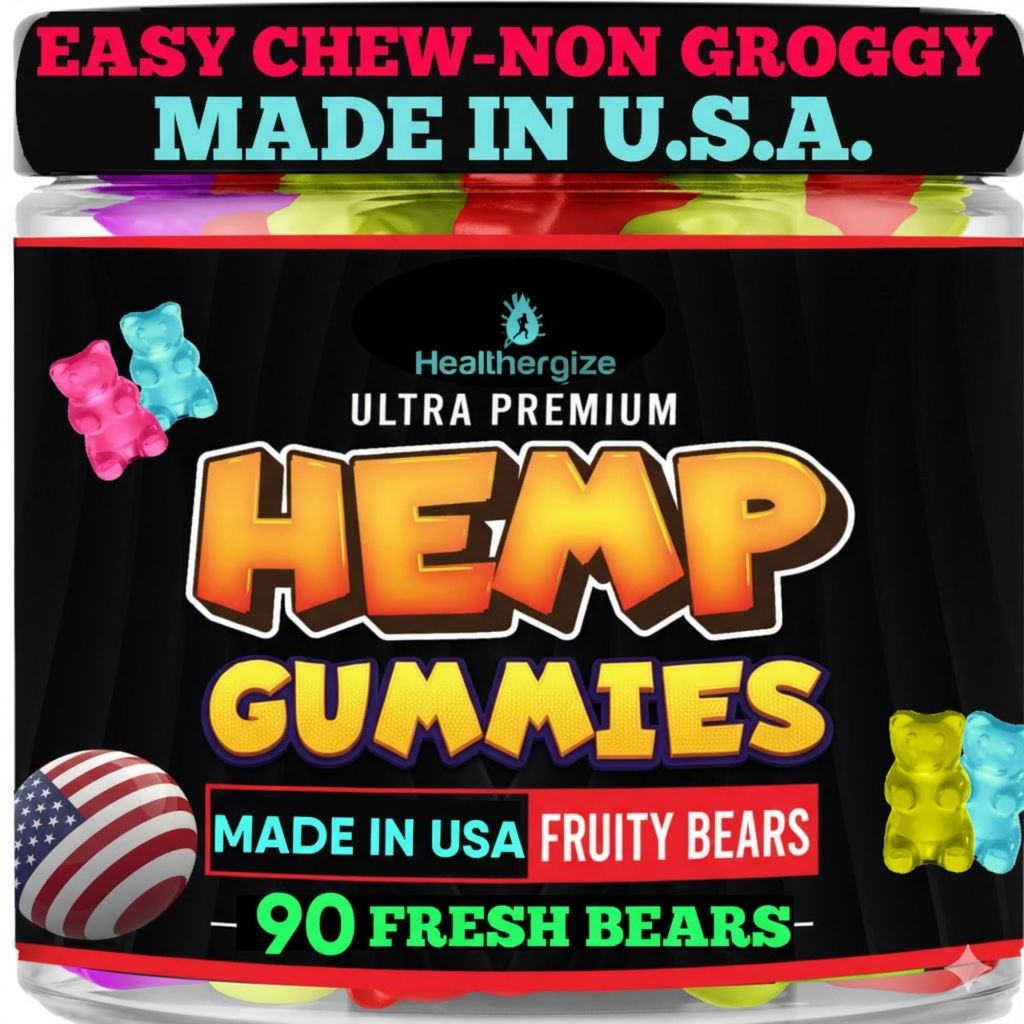 Hemp Gummies for Sleep and Relaxation-Fresh Fruity Candy Flavors-Peace and Calm Hemp Oil Gummy Bear Edibles-Made in USA-90 Bears