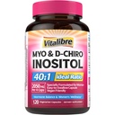 Inositol Supplement, Myo-Inositol & D-Chiro Inositol Ferttitude Supplements for Women, 40:1 Ideal Oran, Hormon Dengesi ve Ovarian Desteği, 120 Vegan Capsules