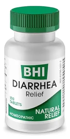 MediNatura BHI Diarrhea Relief Fast-Acting Natural Remedy for Mild Diarrhea 8 Soothing Homeopathic Actives Help Calm Stomach Pain Gas Indigestion & Cramps for Women & Men - 100 Tabletler