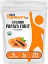 BulkSupplements.com Organik Papaya Meyve Tozu - Karica Papaya Meyvesinden Kaynaklandı - Gluten Free, 3g per Service, 1kg (2.2 lbs) (Pazar 1)