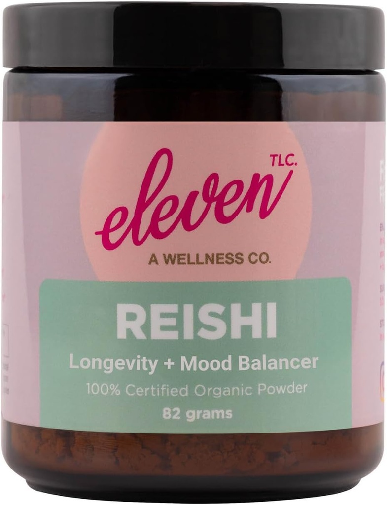 11 TLC, Organik Reishi Mushroom Toz, US Grown, 3. Parti Test Edildi, Ganoderma Lucidum, Denge Zihin, Vücut, Enerji, Immune Wellness, Vegan, GMO-Free, 40 Hizmetler (9 Ounce, Reishi)