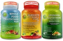 Ανοσοποιητικό & Ολόκληρο Σώμα Wellness Bundle – Quercetin με Bromelain + Ολόκληρη Τροφική Πολυβιταμίνη με Σιδήρο + Λιποσωμική Γλουταθειόνη 500mg – Αντιοξειδωτική, Αναπνευστική & Ανοσολογική Υποστήριξη – Vegan, Μη ΓΤΟ