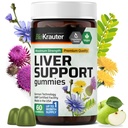 BIO KRAUTER Liver Supplement Gummies - 60 Vegan Chews w/Milk Butle, Dandelion Root for Liver Cleanse & Detox -% 80 Silymarin