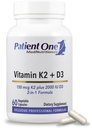 Patient One Vitamin K2 and D3 | Supplement to Support Bone and Heart Health* | with 150 mcg K2 (as MK-7) and 2,000 IU D3 | 60 Capsules