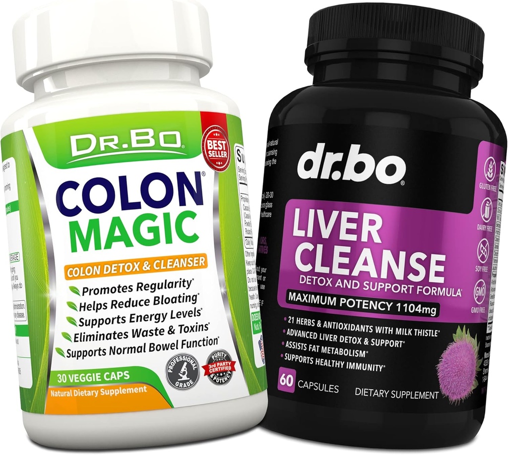 Cleanse του παχέος εντέρου & Liver Cleanse Detox συμπλήρωμα υποστήριξης - Φυσικό Bowel Cleanser χάπια για ενδοεντερική Bloating & Daily Constipation Relief - Milk Thittle Dandelion Caps & Aid Gallbladder Συμπληρώματα