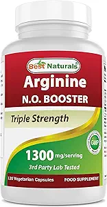 En İyi Doğallar L-Arginine NO ATM Triple Strength 1300 mg 120 Veg Capsules - L-Arginine, AAKG, L-Citrulline, Beet Toz