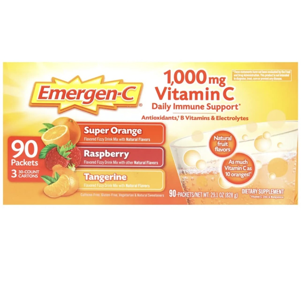 Emergen-C Tangerine Fizzy Drink Mix 90 Pack