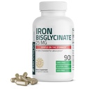 Bronson Demir Bisglycinate 25 mg Stomach, Destekler Enerji ve Sağlıklı Kızıl Kan Hücre Üretimi - Non-Constipating Formula - Non GMO, 90 Vegetarian Capsules