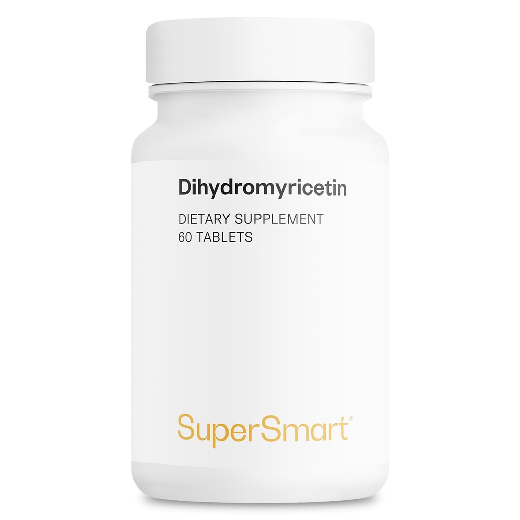Supersmart - Dihydromyricetin 600mg per Day (High Purity) - DHM 98% Dihydromyricetin Supplement - Ampelopsis Grossedentata Extract | Non-GMO & Gluten Free - 60 Tablets