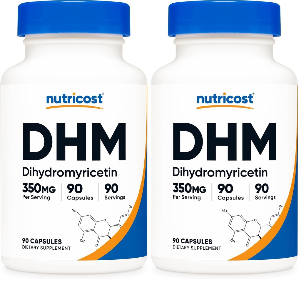 Nutricost Dihydromyricetin (DHM) Capsules (350mg, 90 Capsules) - Vegan, Non-GMO, 90 Servings (Pack of 2)