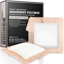 EVERLIT Super Absorbent Polymer Wound Dressing | Silicone Self-Adhesive Bandages with Ultrasorb Matrix for High Retention | 4" x 4" Sterile Adhesive Dressings Pack of 10
