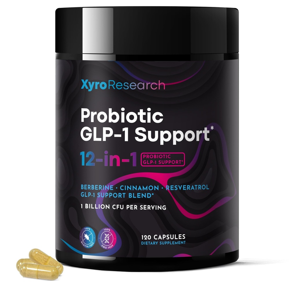 GLP-1 Support Probiotic Weight Loss Supplement - GLP1 Support for Women Men with Berberine - Natural Daily Oral GLP 1 Support Fat Burn Healthy Metabolism Gut Health - Vegan Gluten Free