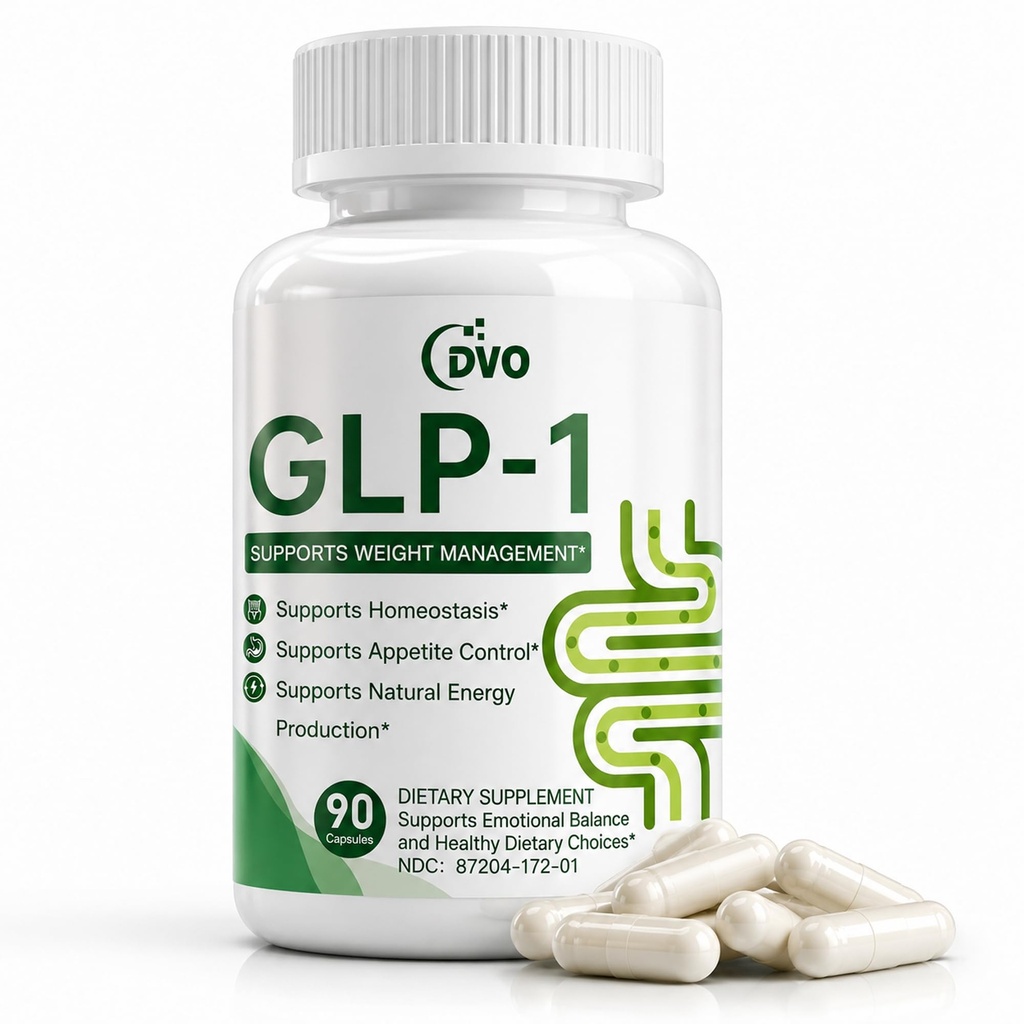 DVO GLP-1 Support Supplement for Women & Men – Probiotics, Prebiotics, Berberine & Chromium – Appetite, Gut & Metabolic Support – 90 Vegan Capsules