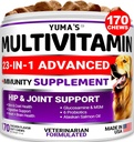 Dog Multivitamin Chewable with Glucosamine - Köpek Vitaminleri ve Supplements - 170 Tedaviler - Köpekler için Kıdemli & Puppy Multivitamin - Hip & Ortak Destek - Immune Health, Skin, Heart, Digestion, Probiyotiks