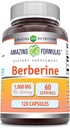 Amazing Formulas Berberine 1000 mg EN 120 Capsules Supplement | Non GMO | Gluten Free | Made in USA