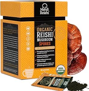 Organik Reishi Mushroom Sporları 30 Hizmet - 100% Saf, Premium ve Organik Sporlar-Ganoderma Lucidum, Lingzhi - Yüksek Potency Triterpenes (30 Grams)