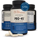 Kadınlar ve Erkekler için Canlı Bilinçli PRO45 Probiyotikler: Kapsamlı Formula, 45 Milyar CFU, 11 Strains, Süt Free - w/Prebiyotikler ve Probiyotikler - Immune & Gut Health - 30 Veggie Caps