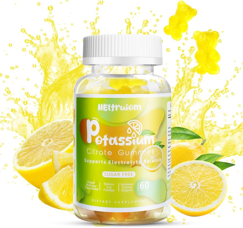 Potasyum Gummies, Pyum Magnezyum Gummies, Leg Cramps & Muscle için 600 mg Pyumal Supplement, Magnezyum Glycinate Gummies, No Sugar
