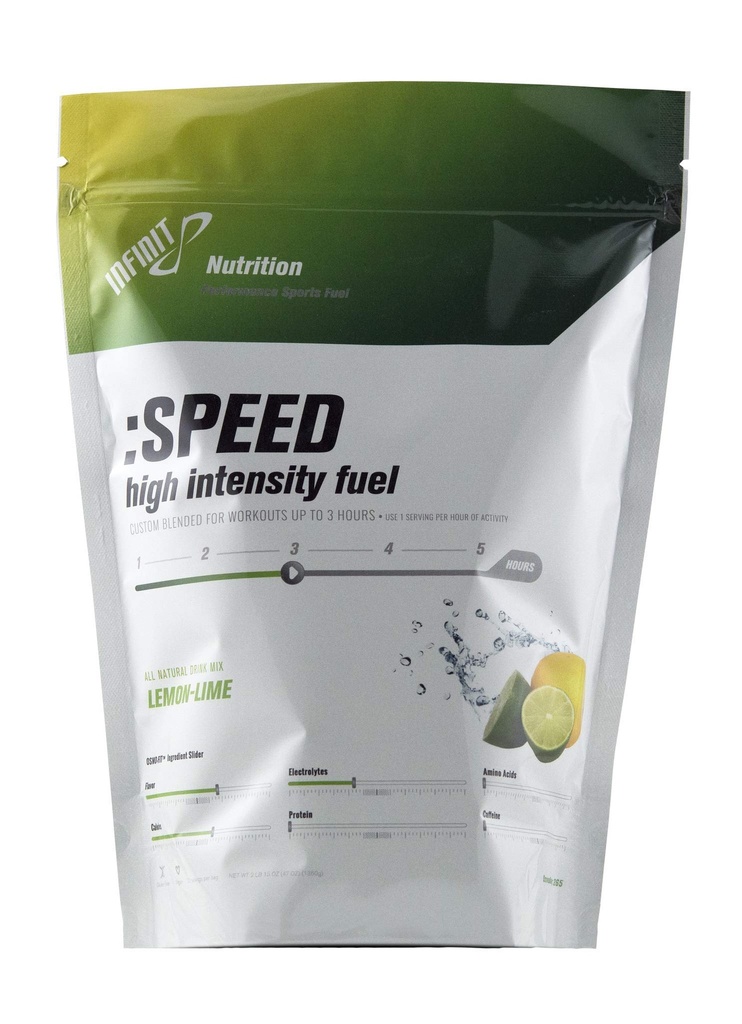 INFINIT Nutrition SPEED High-intensity Fuel All-in-one 230 Calories Per Serving Sport Hydration Drink Mix - No Gels, Bars, or Salt Pills, Natural Carbs, Electrolytes, Gluten Free, Vegan Lemon-Lime Flavor
