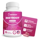 Beet Root Capsules – 1300mg Organic Beet Root Powder, Non-GMO & Vegan Supplement for Energy, Endurance & Blood Flow Support – 60 Capsules