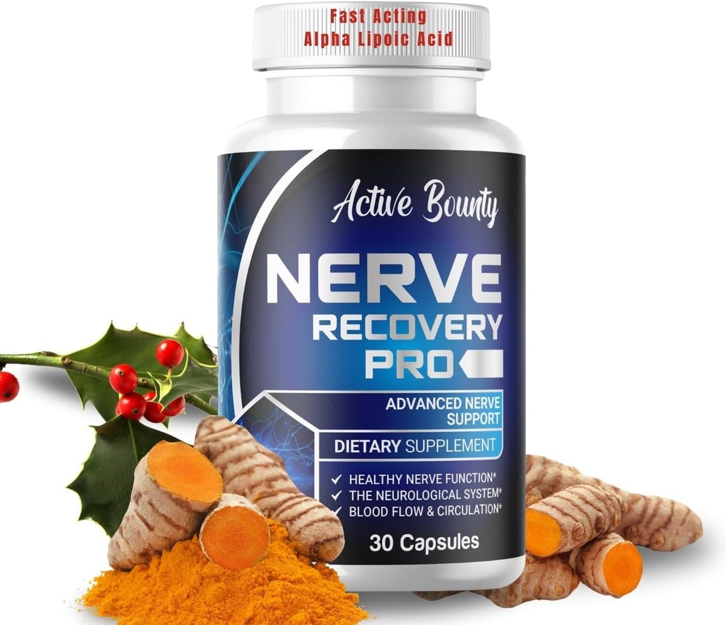 Nerve Recovery Pro – Nerve Support Supplement with Alpha Lipoic Acid, Turmeric & Acetyl-L-Carnitine – Supports Healthy Nerve Function, Circulation & Blood Flow – 30 Capsules - 1 Pack