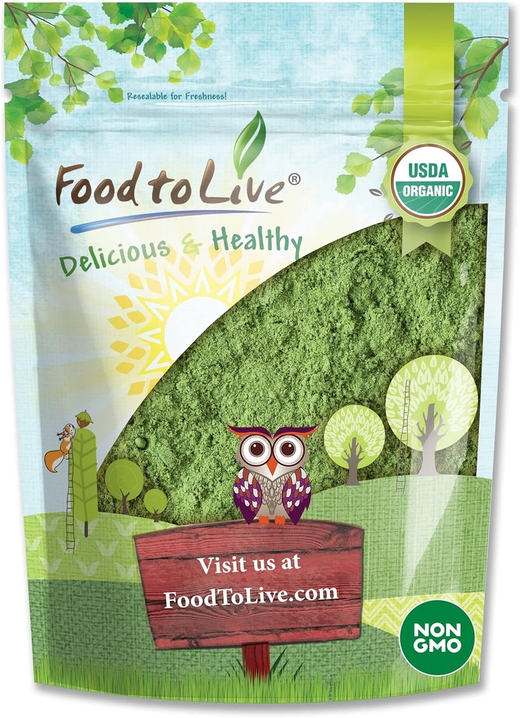 Organic SuperGreens Powder Blend, 3 Pounds – Mixed Kale, Moringa, Spirulina, Wheatgrass Powders. Non-GMO, Pure, Vegan, Bulk. Rich in Antioxidants, Chlorophyll. Great for Juices, Smoothies, Baking