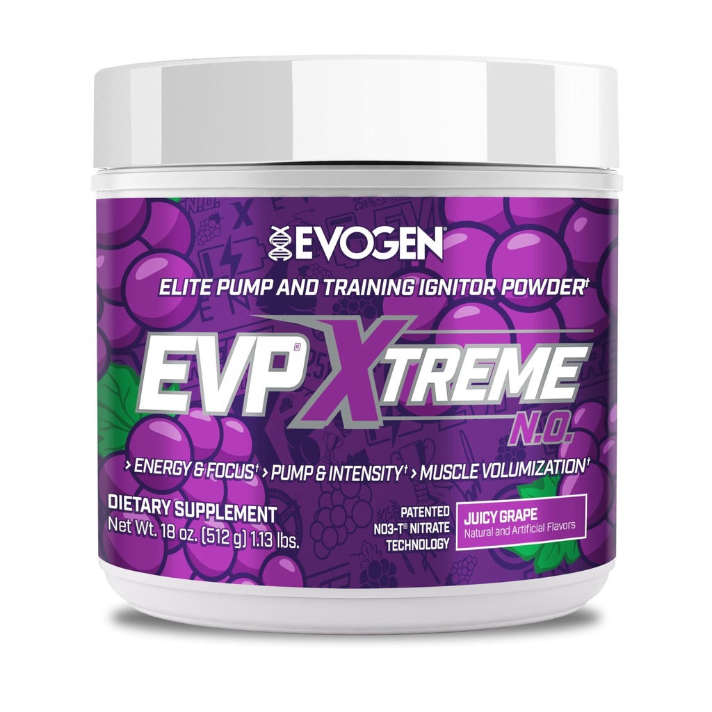 Evogen EVP Xtreme NO - Pre Workout Powder for Men & Women | Sugar Free Preworkout with Beta Alanine, Creatine, and Caffeine for Energy & Pump | Juicy Grape | 40 Servings