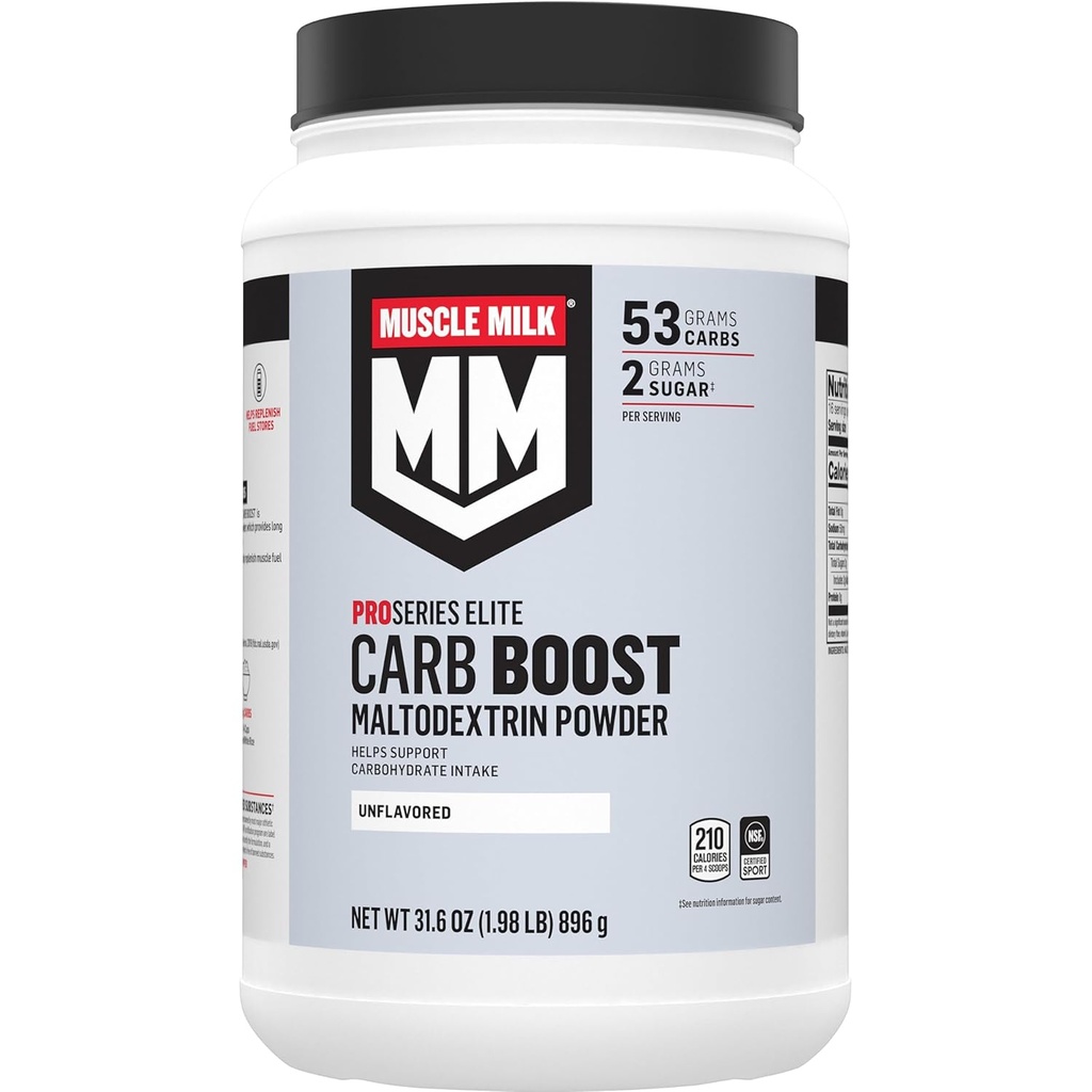 Muscle Milk Carb Boost, Maltodextrin Toz, Kompleks Carbohidratlar, NSF Spor için sertifikalı, Unflavored, 1.98lb