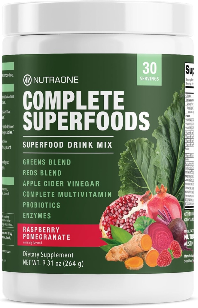 Tamam Superfoods, Greens & Reds Meeting*, Apple Cider Vinegar, Digestive Enzyme Blend*, Probiyotik DNA*, Multivitamin* (Raspberry Pomegranate - 30 Hizmet)