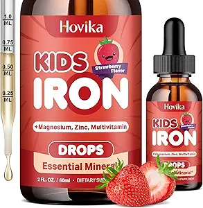 Çocuklar ve Kadınlar için Sıvı Demir Supplement - Magnezyum, çinko & Çocuklar Multivitamin Iron Drops - Immune Support, Blood Builder & Energy Support for Iron Deficiency, Anemi, Vegan 2 Fl Oz