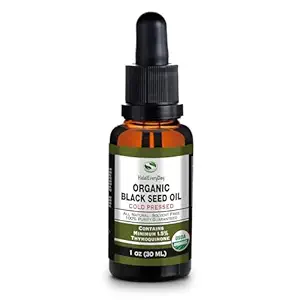 Organik Siyah Tohum Yağı - USDA sertifikalı Cold Pressed Glass Şişe% 1.5'den fazla Yourmoquinone 3X güç Türk Black Cumin Nigella Sativa non-GMO 100% Saf Blackseed Oil (1oz Glass Dropper Şişe)