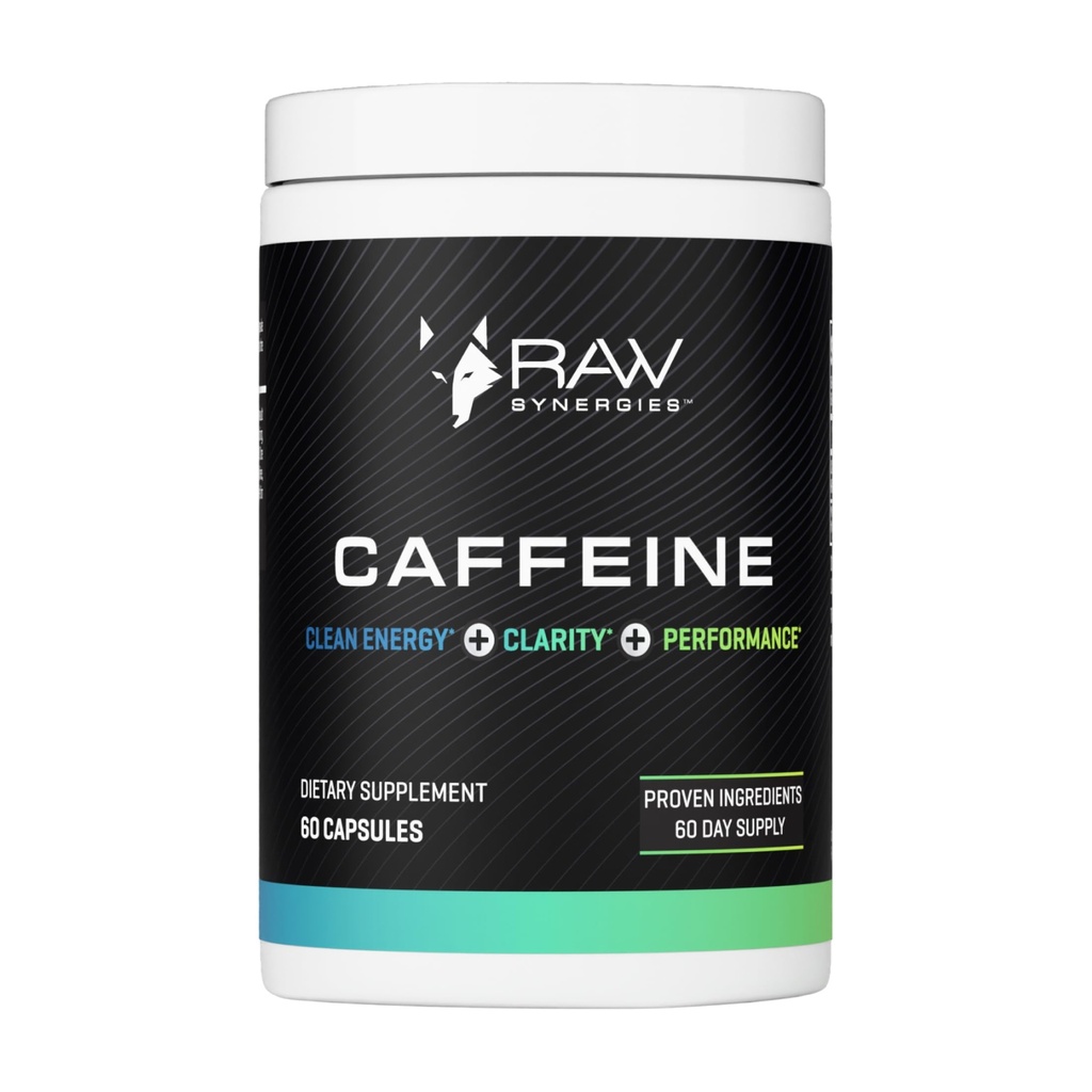 Raw Synergies Delayed Release Caffeine Capsules 60 ct