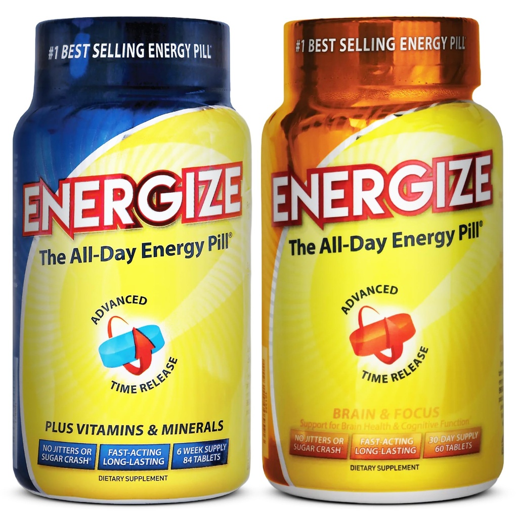 iSatori Energize Time Release Caffeine Pills & Energize Brain & Focus Caffeine Pills – All-Day Energy, Focus & Cognitive Support