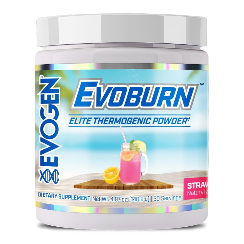 Evogen Evoburn - Thermogenic Fat Burner for Men & Women | Energy, Focus & Appetite Control | Advanced Metabolism Booster Fat Burner Formula with MitoBurn & Caffeine | Strawberry Lemonade | 30 Servings