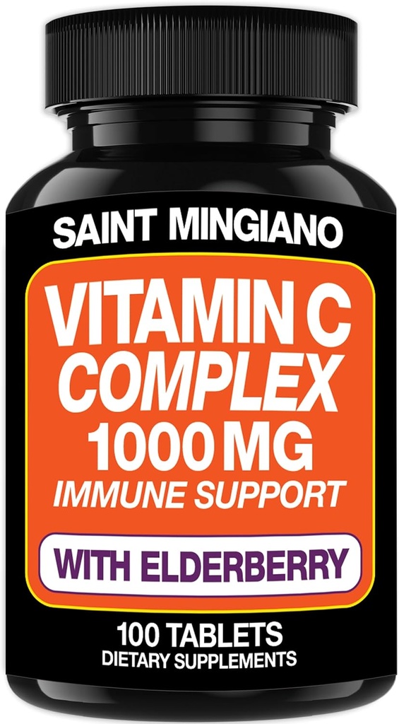 Elderberry Supplement ile C 1000 mg - Double The Standard Dosage with 14 spesifik Formulated Malzemeler - 100 Capsule / 3 Ay' Supply