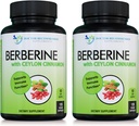 Ceylon Cinnamon ile Berber - 1200 mg Berberine & 100 mg Organik Ceylon Cinnamon - 120 Veggie Capsules, Sağlıklı Immune System Cardiovascular Heart & Gastrointestinal Wellness (Pack of 2)
