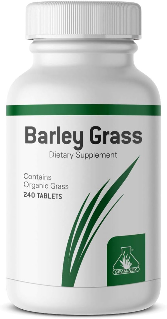 Graminex Barley Grass Tabletleri - Enerji Yeşil Beslenme Supplement - Antioksi-Rich Superfood with Multivitamin, Minerals, Amino Asits - 240 Tabletler