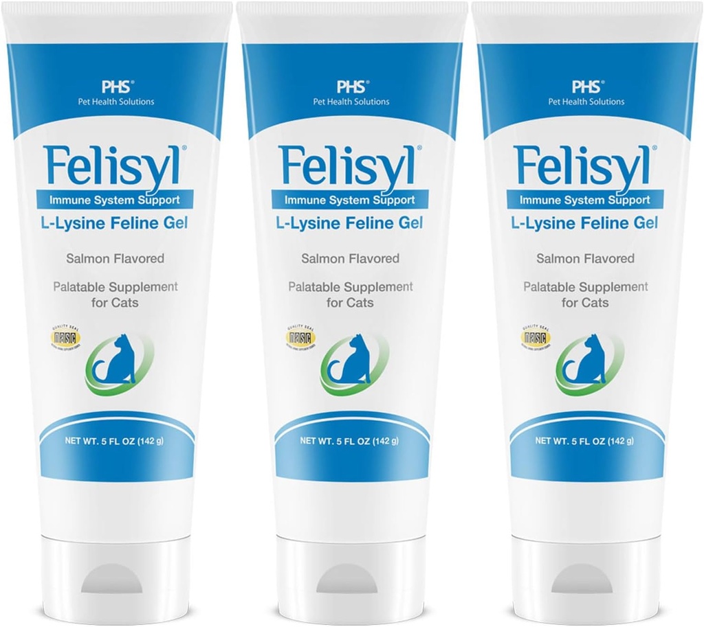 Felisyl L-Lysine Gel Cats (5oz) – Destekler Immune, Respiratory ve Eye Health. Eases Sneezing, Runny Nose ve Watery Eyes. Tasty Salmon Flavor - ABD'de ( Pack)