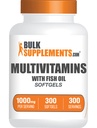 BulkSupplements.com Multivitamin Softgels - Daily Multivitamin Supplement, Multimineral for Men and Women with Fish Oil - Gluten Free, 1 Softgel per Service (1000 mg), 300 Count (Pack of 1)