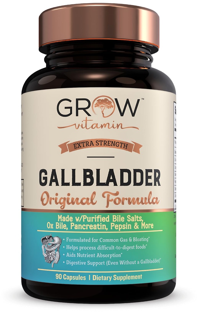 Vitamin Original Gallbladder Formula, Made w/Purified Bile Salts & Ox Bile Digestive Enzymes - Dikkatli Herbs içerir - 90 Capsules