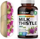 BIO KRAUTER Milk Thistle Capsules 1400 mg - 250 Count - Liver Detox & Cleanse Supplement - Vegan Silymarin Capsules - Milk Thistle Powder - Non GMO